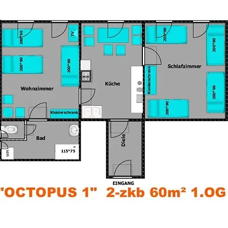 Octopus-1 Monteurwohnung In Zentrum! 2-zkb In 1og 호프가이스마